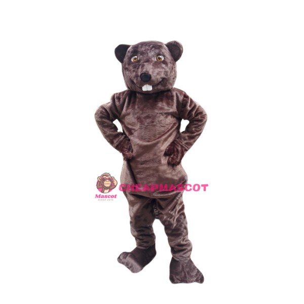 Happy Adult Beaver Mascot Costume