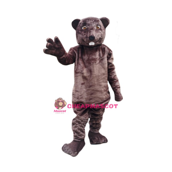 Happy Adult Beaver Mascot Costume