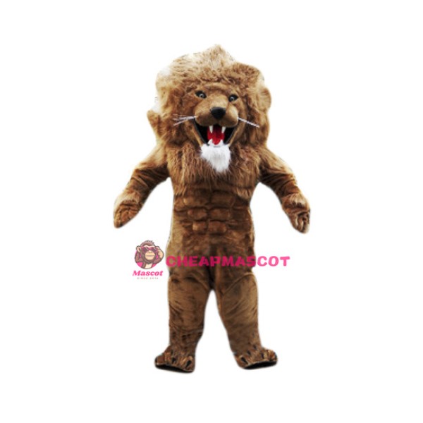 Fierce Muscular Lightweight Lion Mascot Costume