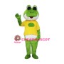 Friendly Green Frog Mascot Costume