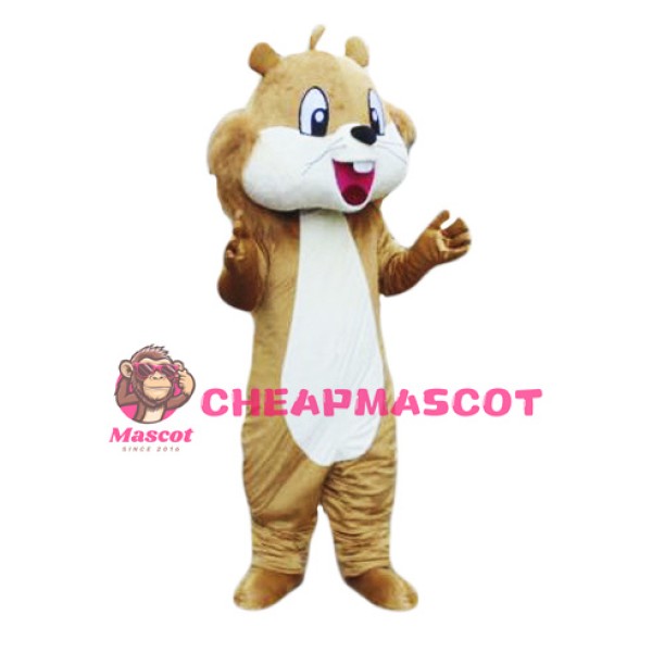 Friendly Adult Squirrel Mascot Costume