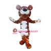 Happy Cartoon Tiger Mascot Costume