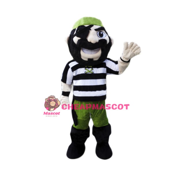 Green Pirate Mascot Costume