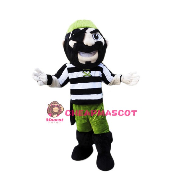 Green Pirate Mascot Costume