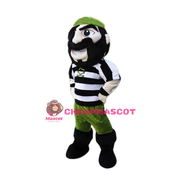 Green Pirate Mascot Costume
