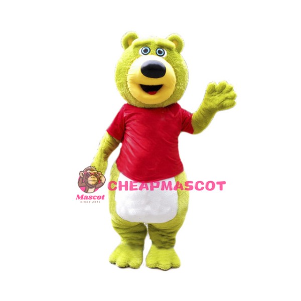 Green Teddy Bear Mascot Costume