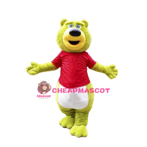 Green Teddy Bear Mascot Costume