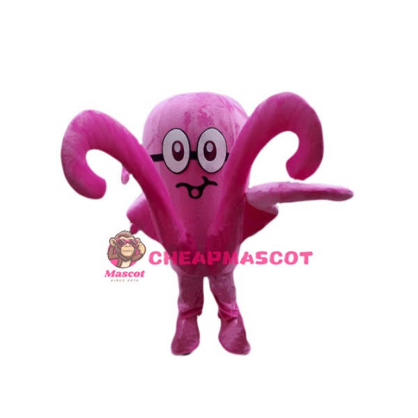 Pink Octopus Mascot Costume