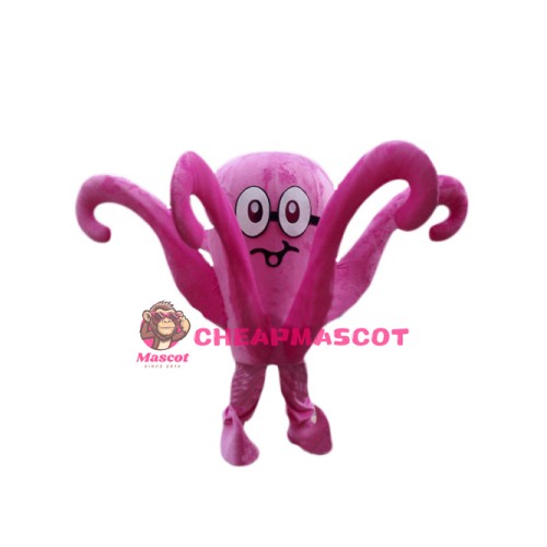 Pink Octopus Mascot Costume