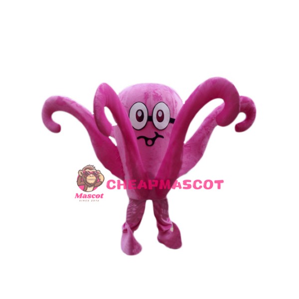 Pink Octopus Mascot Costume