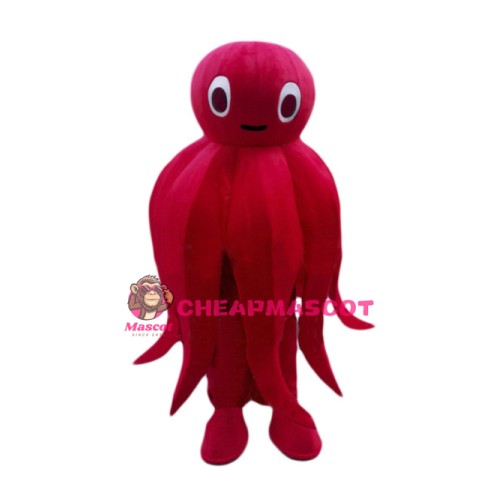 Red Octopus Mascot Costume