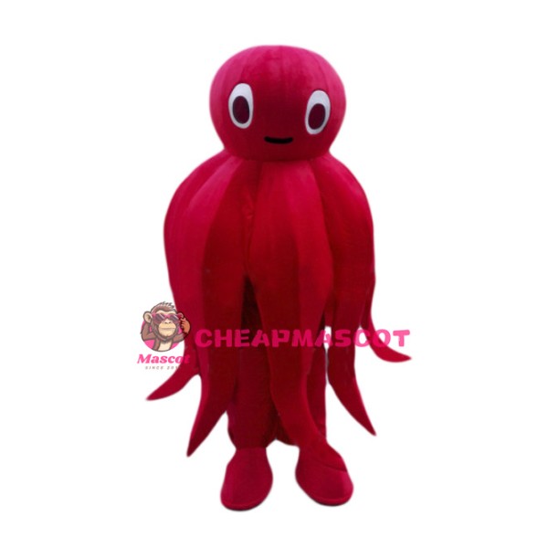 Red Octopus Mascot Costume
