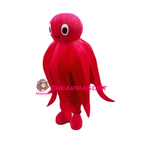 Red Octopus Mascot Costume