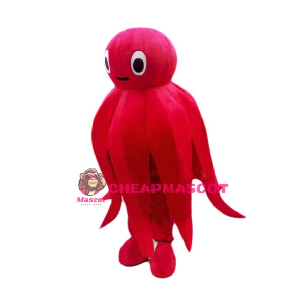 Red Octopus Mascot Costume