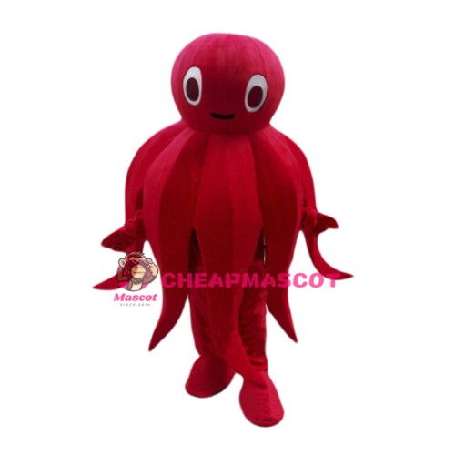 Red Octopus Mascot Costume