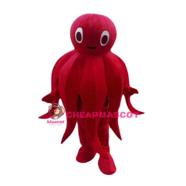 Red Octopus Mascot Costume