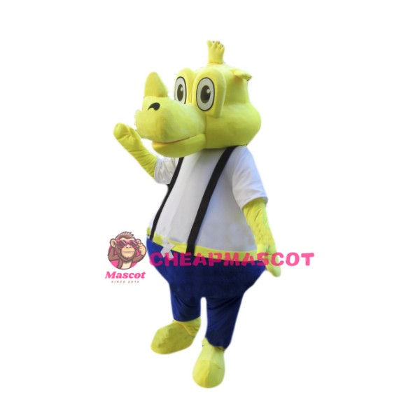 Yellow Rhino Mascot Costume