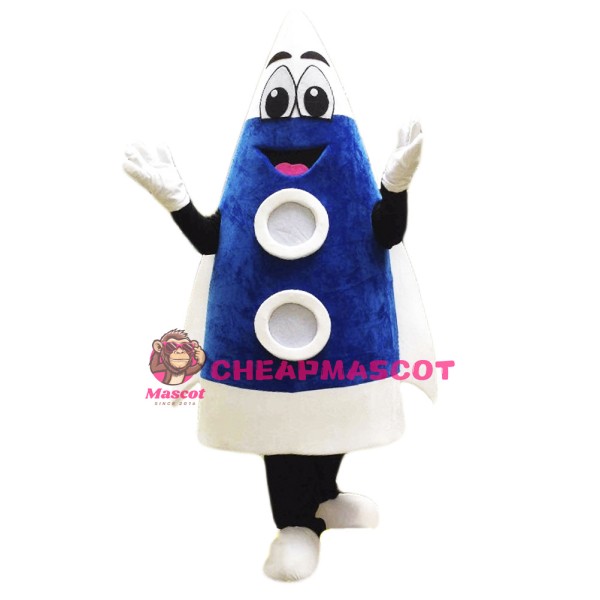 Blue Rocket Mascot Costume