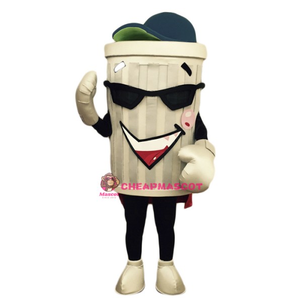 Happy Trash Can Mascot Costume