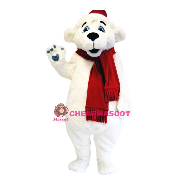 Happy Lightweight Polar Bear Mascot Costume