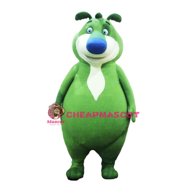 Cute Green Bear Mascot Costume