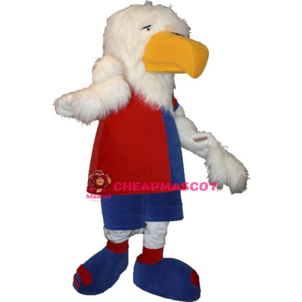 Cute White Eagle Mascot Costume