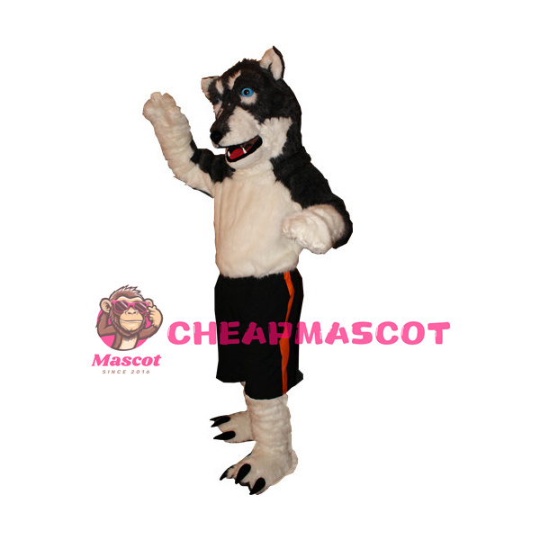 Black & White Wolf Mascot Costume
