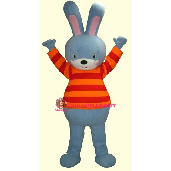 High Blue Bunny Mascot Costume