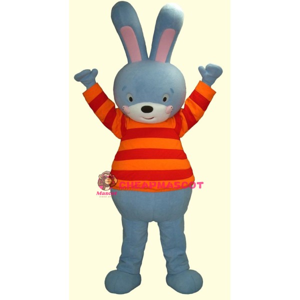 High Blue Bunny Mascot Costume