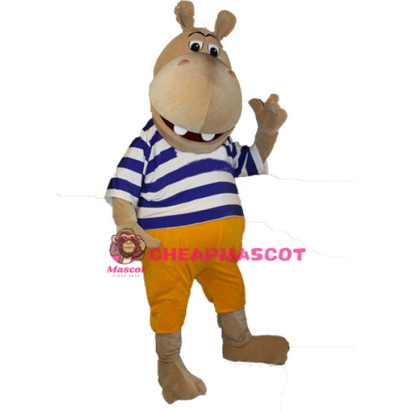 Happy Lightweight Hippo Mascot Costume