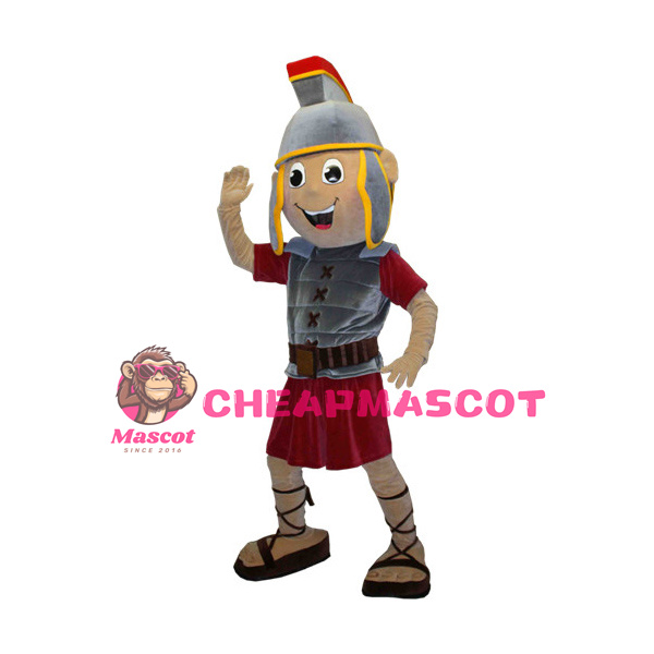 Happy Spartan Trojan Knight Mascot Costume