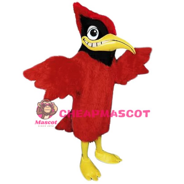 Fur Fabric Red Cardinal Mascot Costume