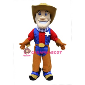 Happy Lightweight Cowboy Mascot Costume
