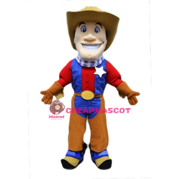 Happy Lightweight Cowboy Mascot Costume
