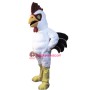 Power Muscular White Rooster Mascot Costume