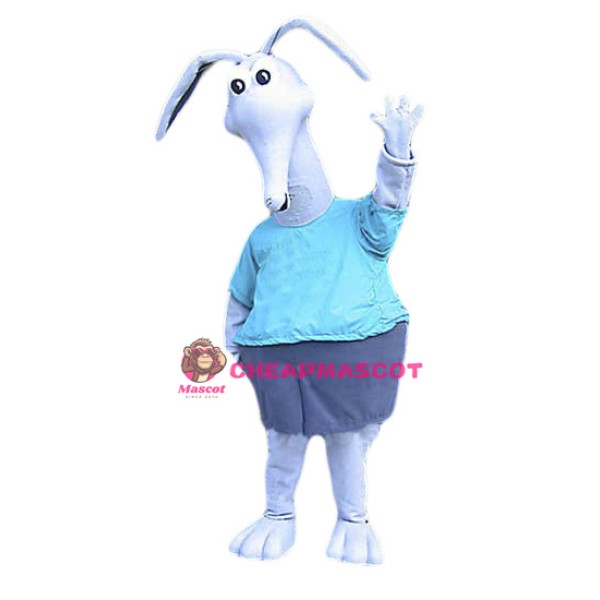White Aardvark Mascot Costume