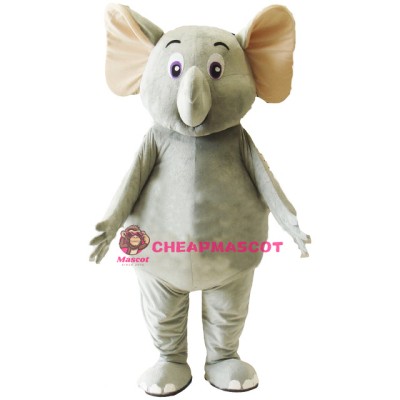 Little Cute Grey Elephant Mascot Costume