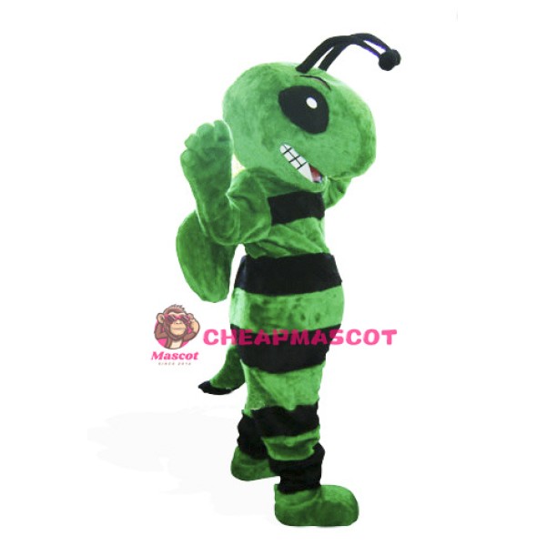 Friendly Green Bee Mascot Costume