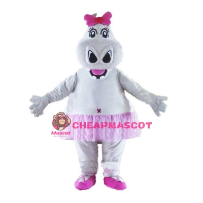 Cute Girl Hippo Mascot Costume