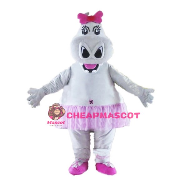 Cute Girl Hippo Mascot Costume