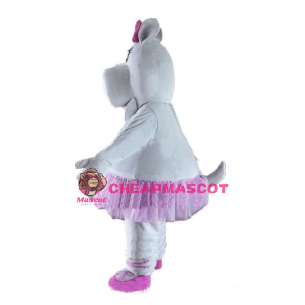 Cute Girl Hippo Mascot Costume