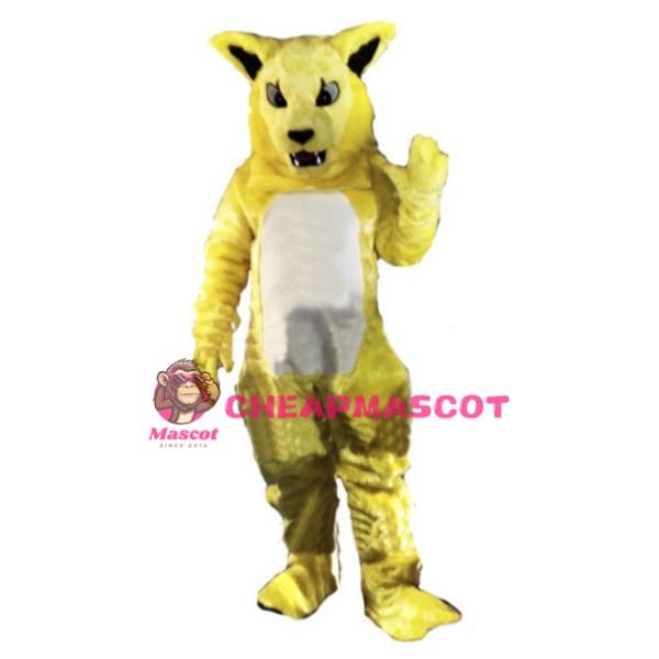 Yellow Fierce Wild Cat Mascot Costume