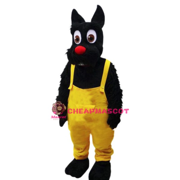 Big Eye Black Dog Mascot Costume