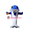Happy Lightweight Blue Dolphin Mascot Costume