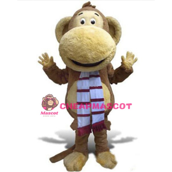 Happy Lightweight Furry Monkey Mascot Costume