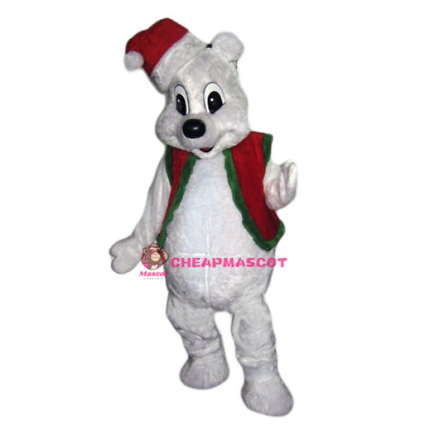 Christmas White Bear Mascot Costume