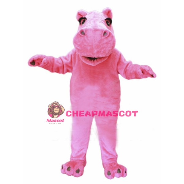 Pink Lightweight Hippo Mascot Costume