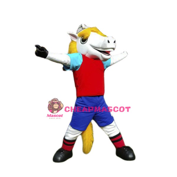 Sport White Horse Mascot Costume