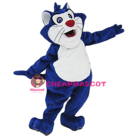 Blue & White Cat Mascot Costume