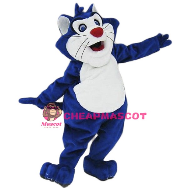 Blue & White Cat Mascot Costume